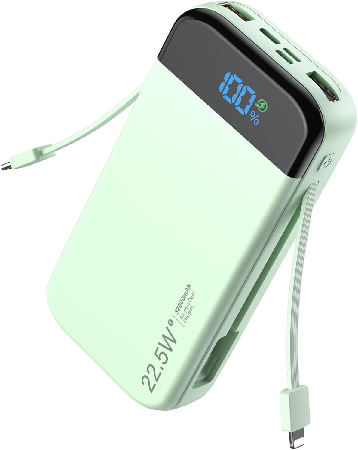 Banco de baterías para teléfono 32000 mAh 22,5 W con cables integra...