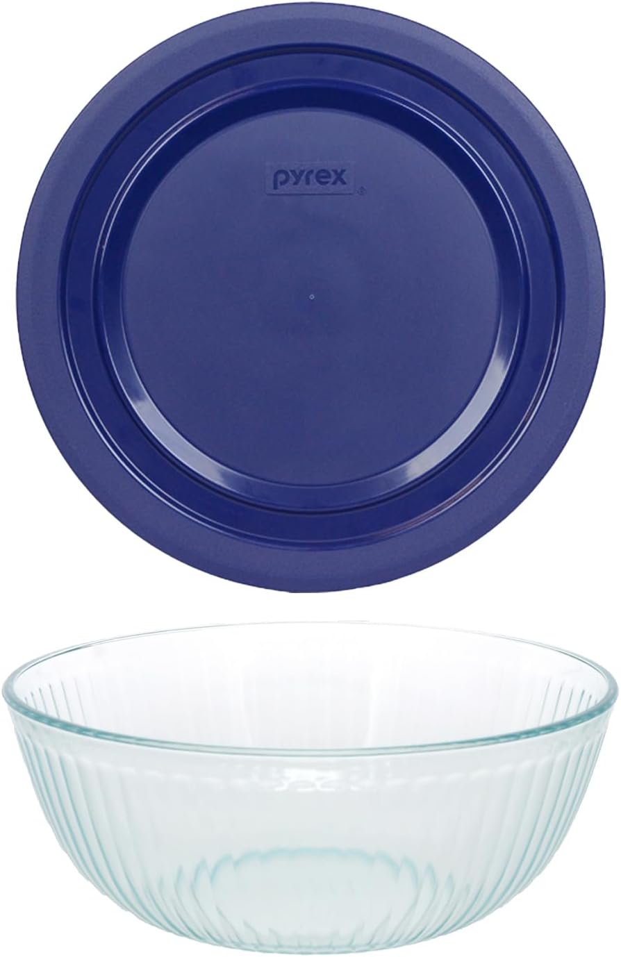 Pyrex 7404 Cuenco de vidrio esculpido de 4.5 cuartos de galón y tap...