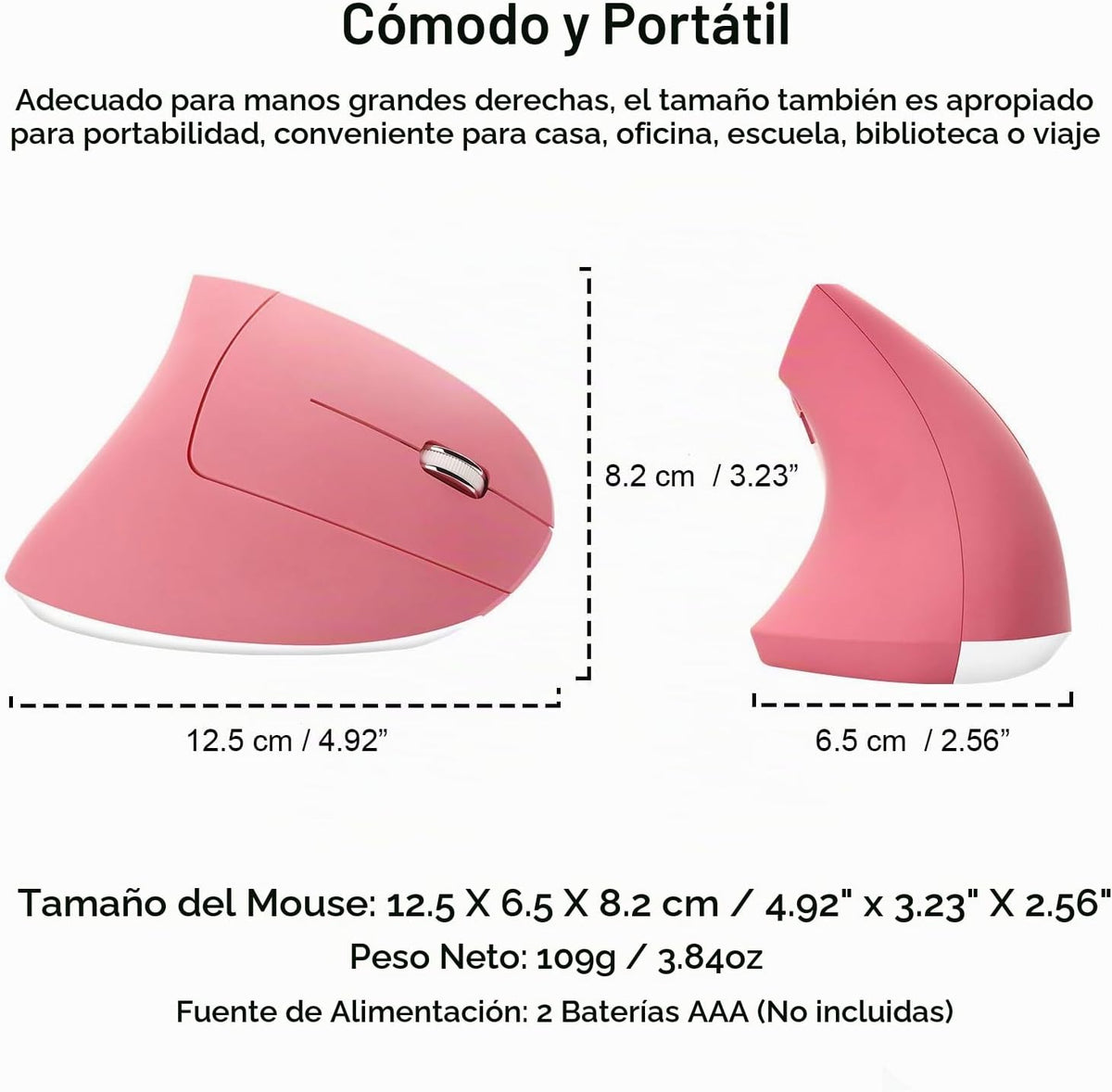 OTYSRH Ratón vertical inalámbrico ergonómico Ergo Optical 2.4G Rató...
