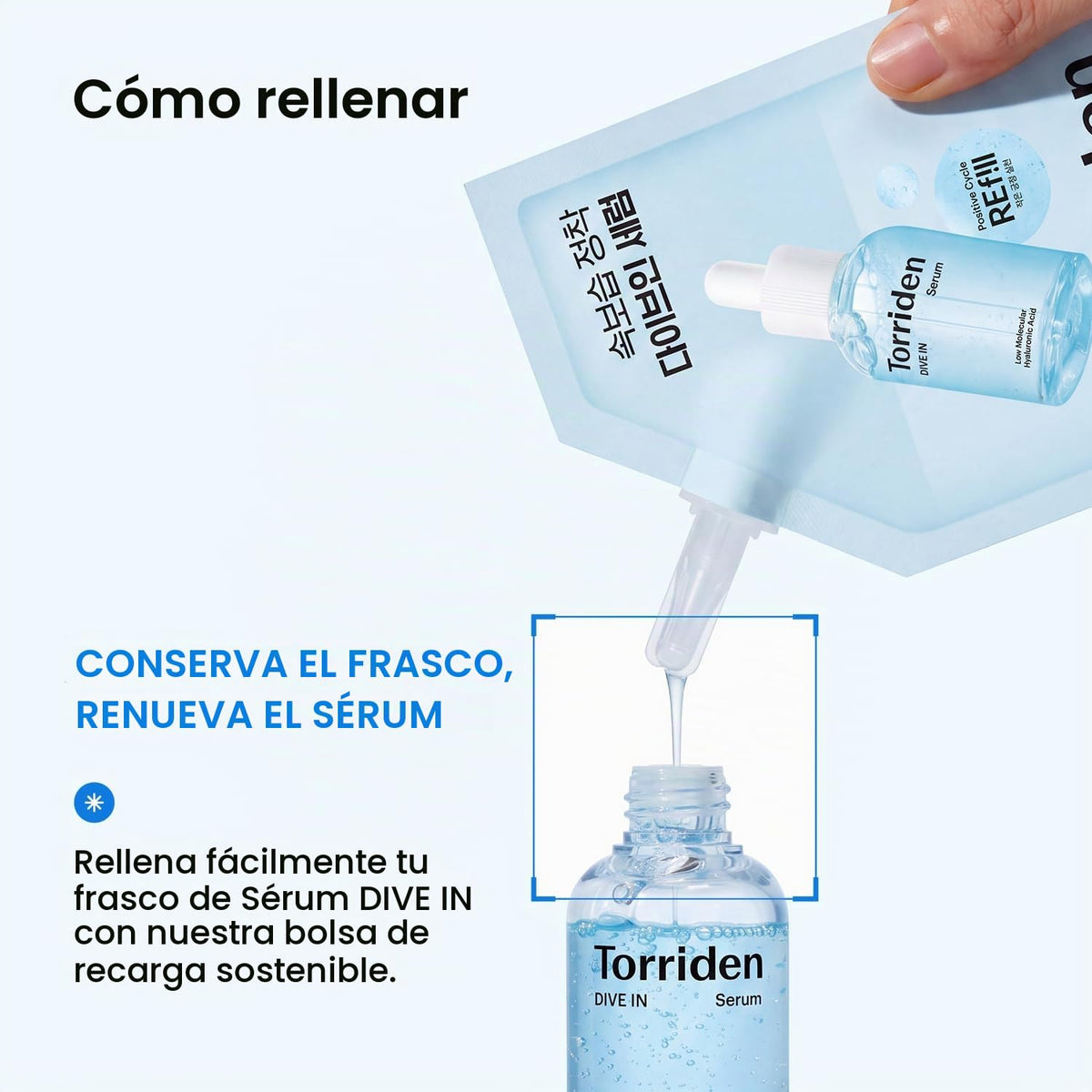 Torriden Suero DIVE IN de 1.69 onzas líquidas + bolsa de repuesto d...