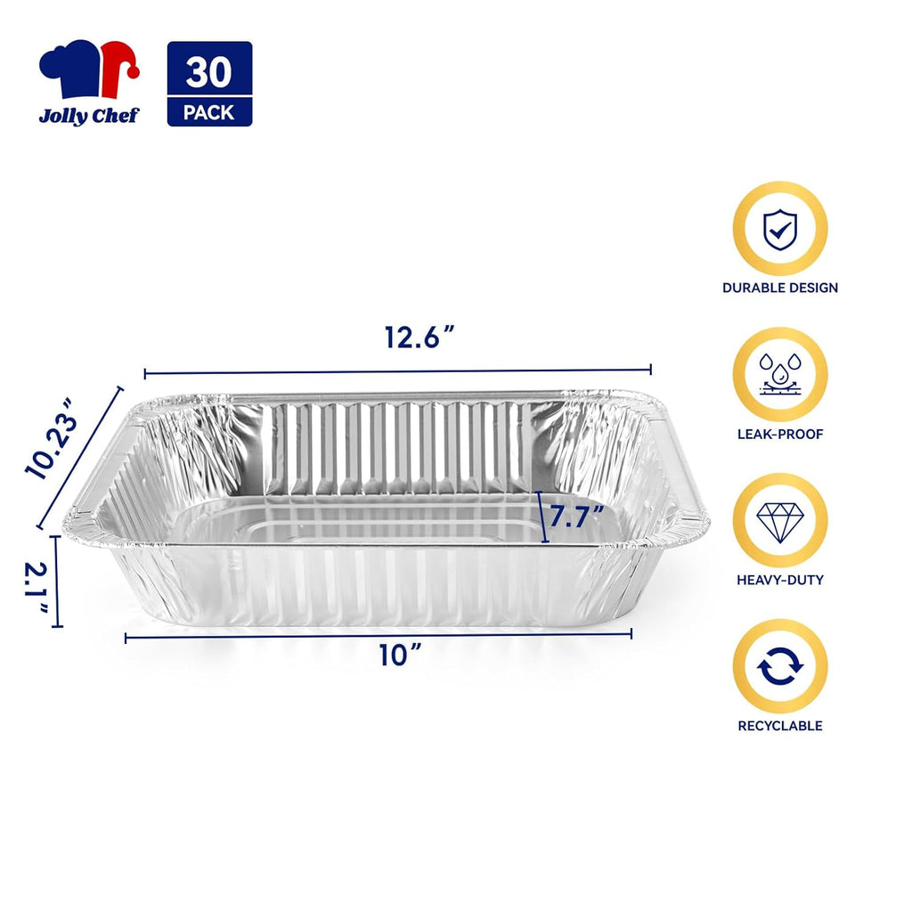 JOLLY CHEF - Sartenes de aluminio de 9 x 13 pulgadas (paquete de 30...