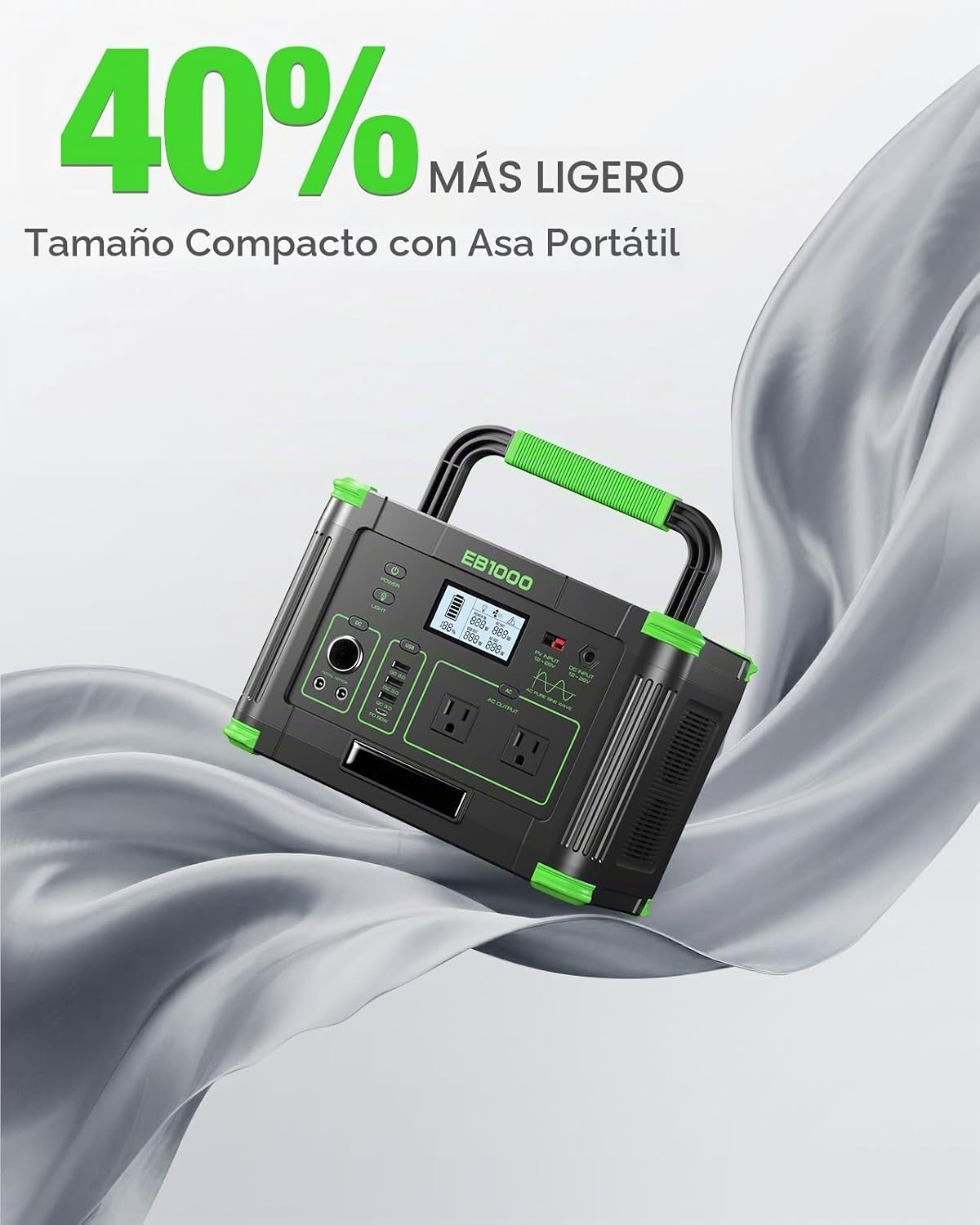 GRECELL 999Wh generador solar 1000W estación de energía portátil pa...