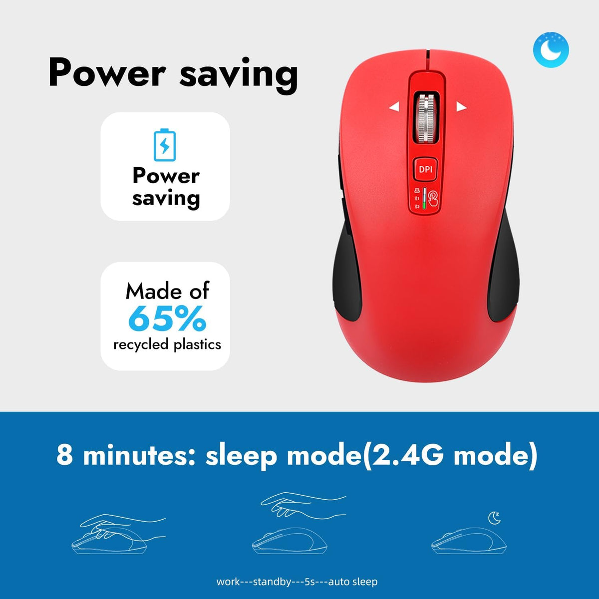 CITLLA Ratón Inalámbrico Bluetooth (USB + BT1 + BT2), Tamaño Comple...