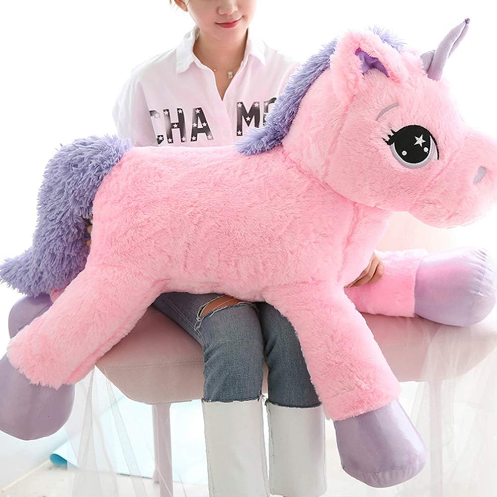 sofipal Juguetes de peluche de unicornio gigante, cojín grande de f...