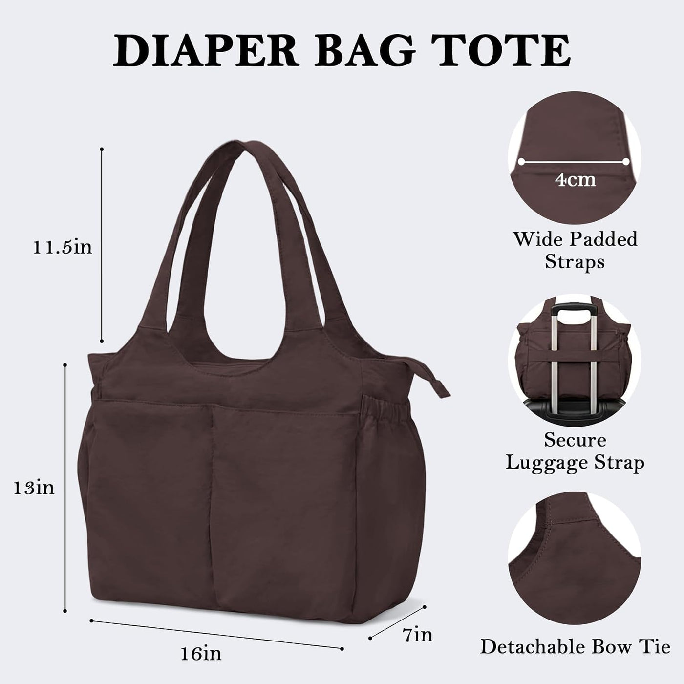 MOMINSIDE Bolsa de mano con lazo para mujer, bolsa de pañales para...