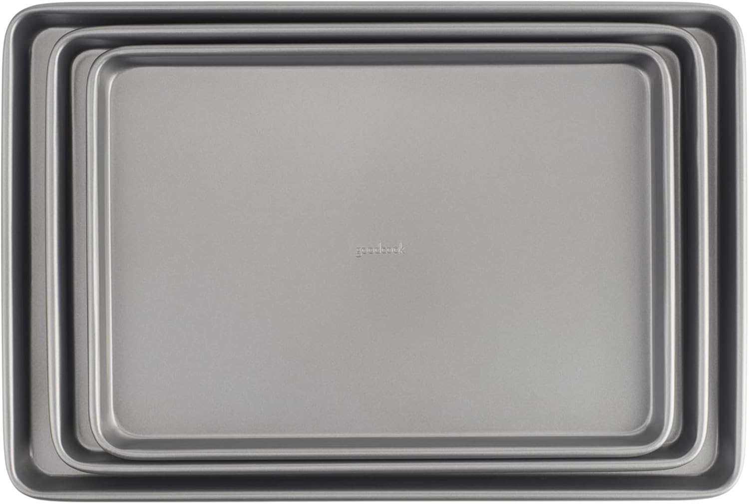 GoodCook Everyday - Juego de 3 bandejas de acero al carbono antiadh...