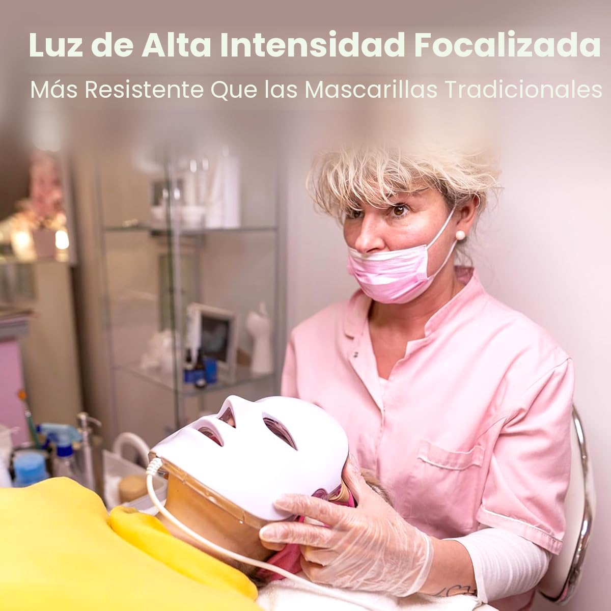 Aphrona MOONLIGHT PRO - Máscara facial con luz LED aprobada por la...