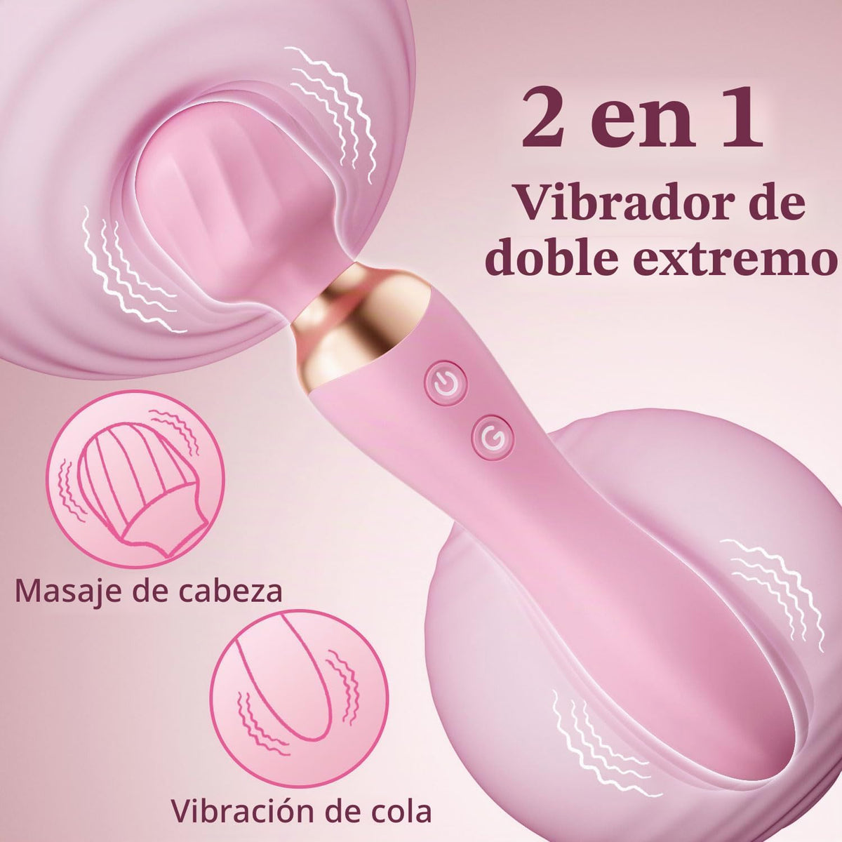 MOOLIGIRL Sex Toys - Varita vibradora de doble extremo, 24 patrones...