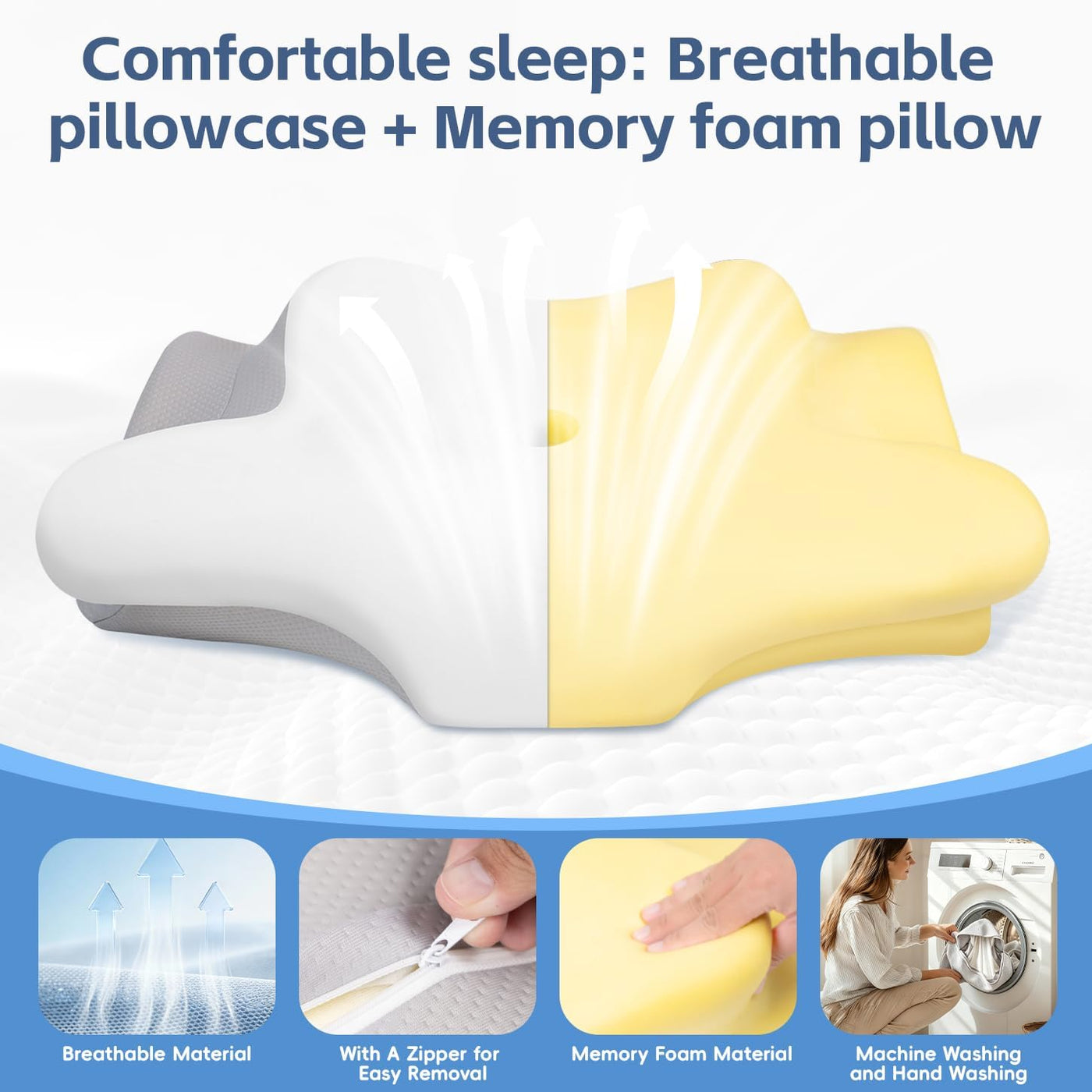 Missleep Almohada cervical para el cuello, almohadas de espuma visc...