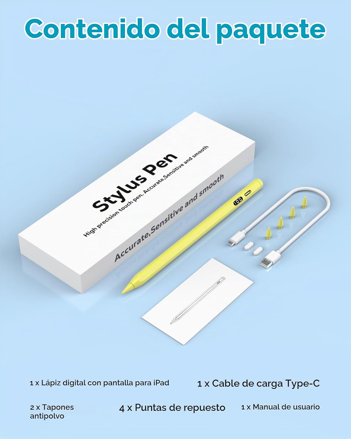 MoKo - Lápiz capacitivo para iPad 2018-2026, lápiz de carga USB-C c...