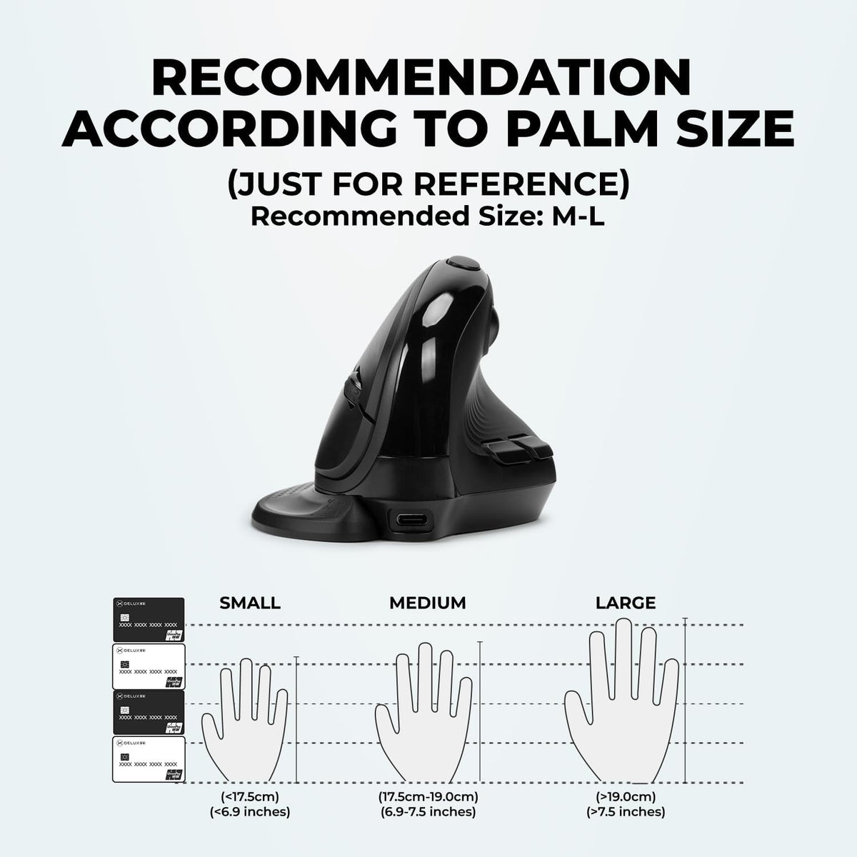 DELUX Seeker Ratón inalámbrico vertical ergonómico con pantalla OLE...