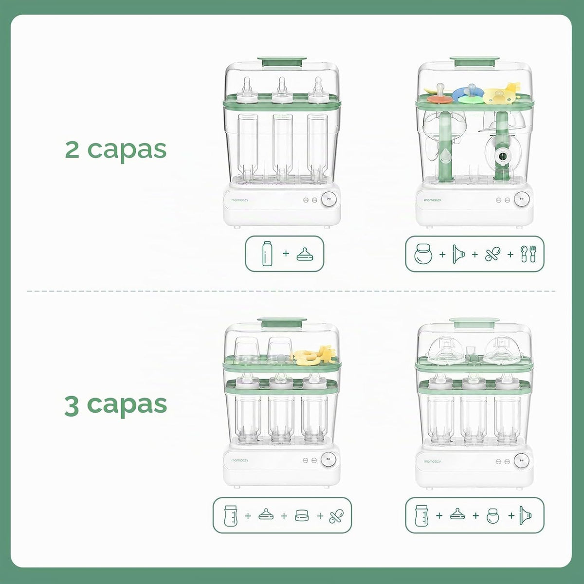 Momcozy Esterilizador y secadora de botellas de gran capacidad de 3...