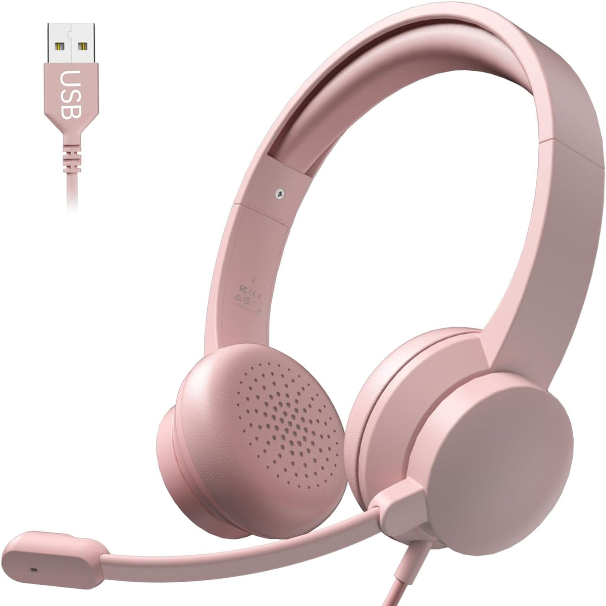 AOC Auriculares USB con micrófono para PC, micrófono con cancelació...