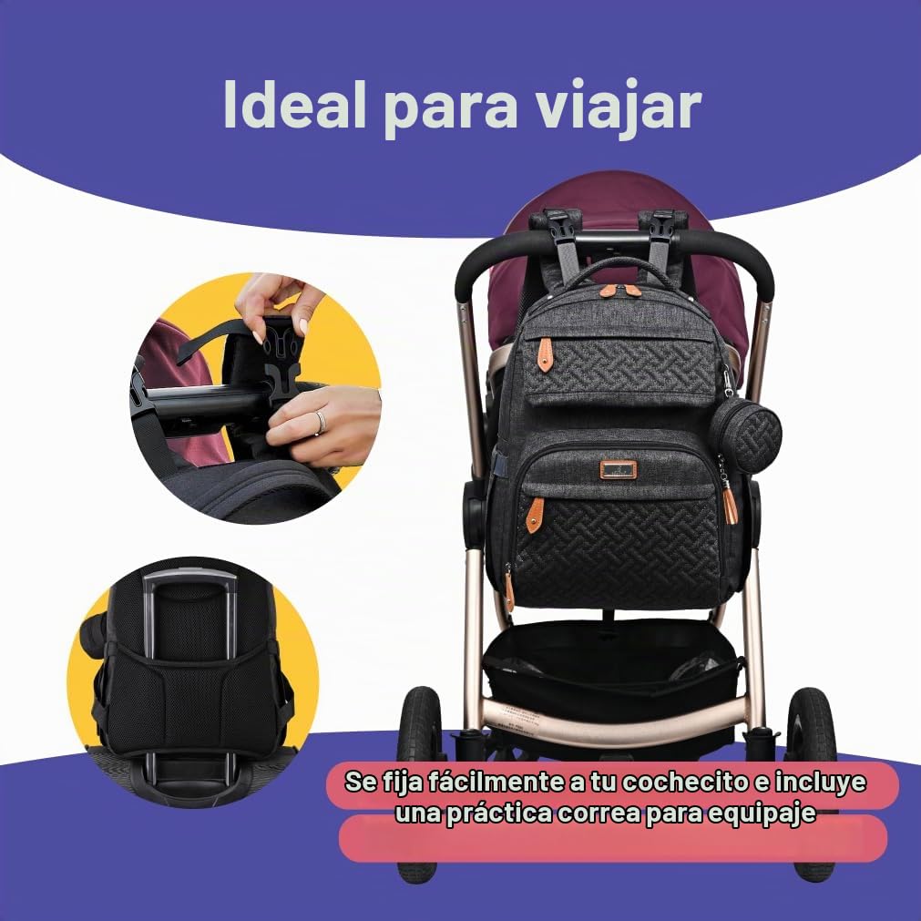 BabbleRoo Mochila para pañales \u2013 Bolsa de pañales grande de vi...