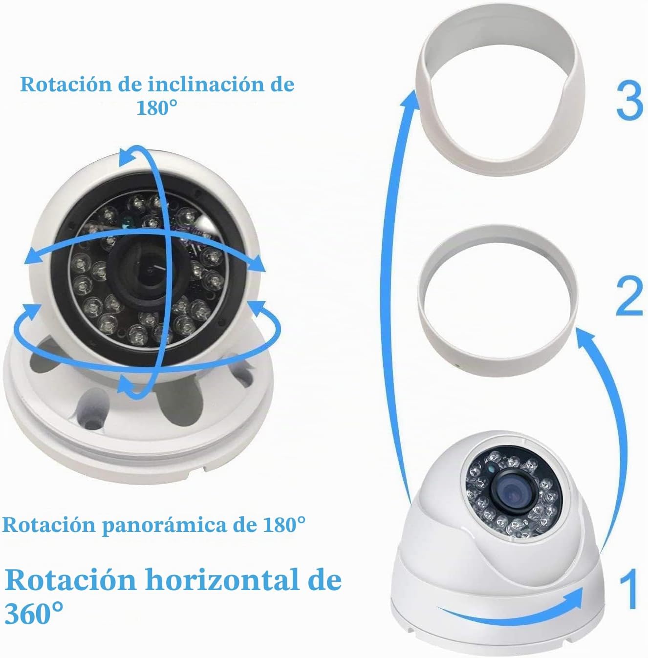 Real HD 5MP Analógica coaxial domo TVI CVI cámara de vigilancia de...