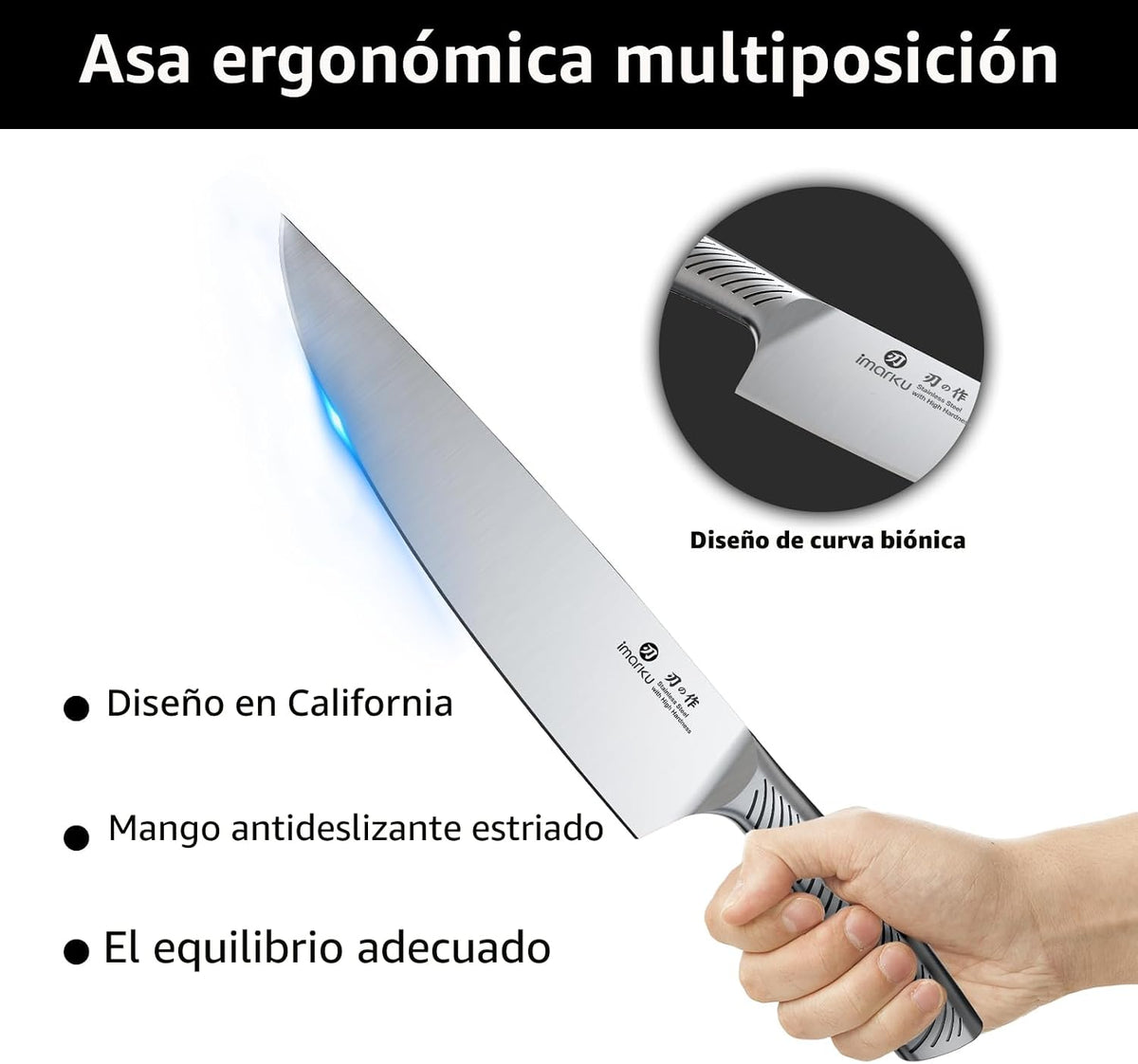 imarku Juego de 14 piezas de bloque de cuchillos, juego de cuchillo...