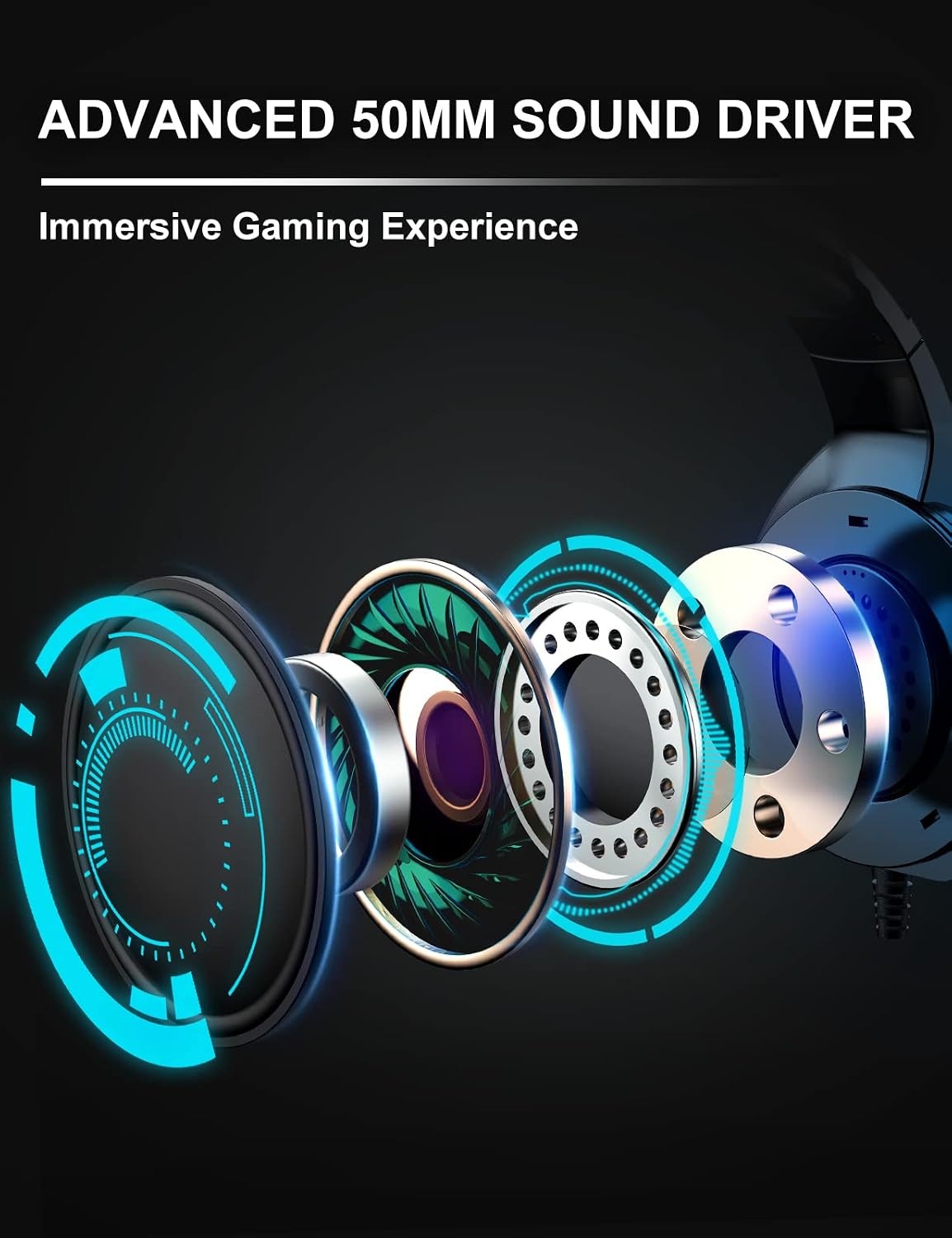 Auriculares para juegos con cable ZIUMIER para PC, PS5, PS4, Xbox S...