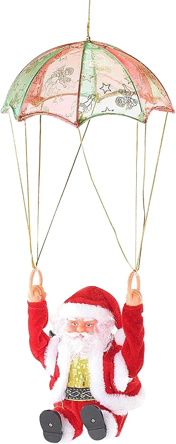 Figura musical bailando con paracaídas de Papá Noel eléctrico de Na...