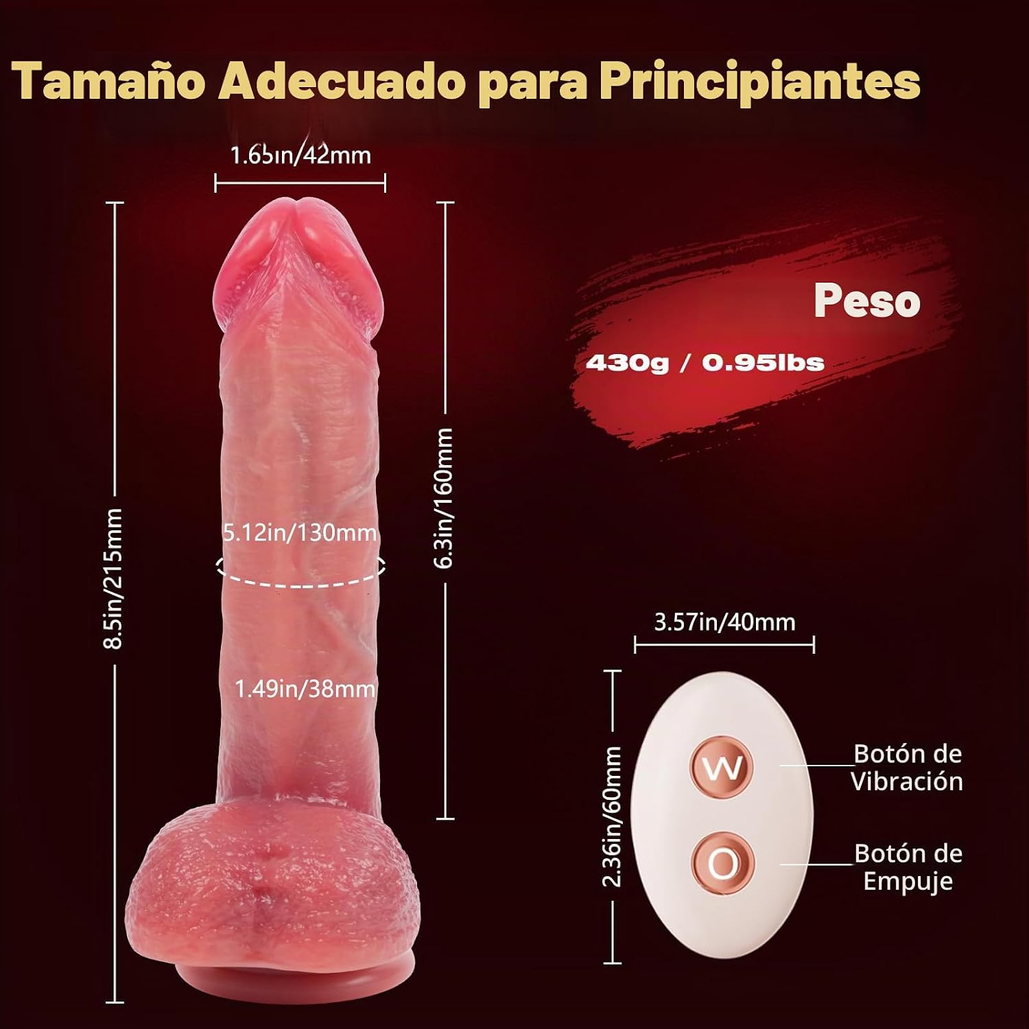 Mrgras Sex Toys Realista Empuje Punto G Consolador Vibrador Pene Co...