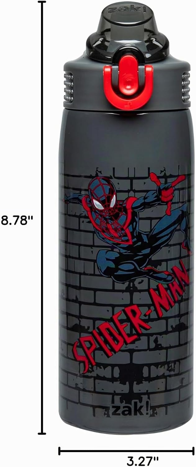 Zak Designs Marvel Spider-Man Sage Botella de agua para niños con p...