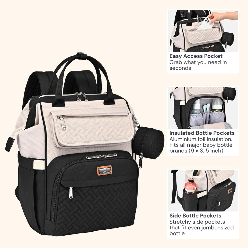 BabbleRoo - Mochila para pañales, bolsa de cambio de pañales multif...