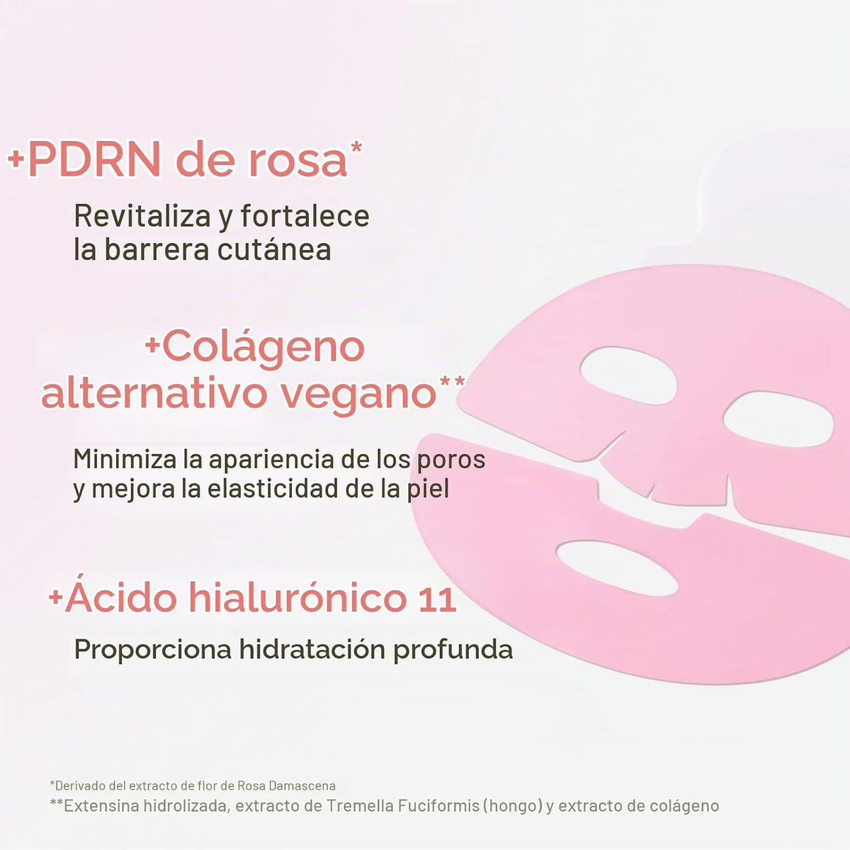 The Face Shop Rose PDRN - Máscara facial de colágeno rosa, esencial...