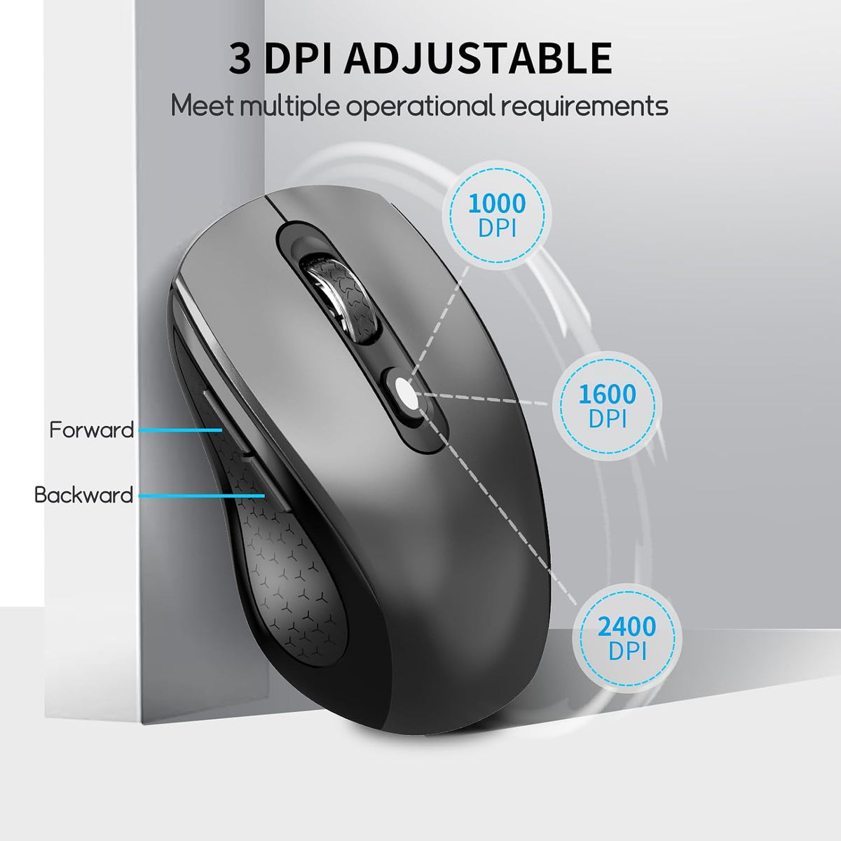 SHUNJINRUN Ratón inalámbrico silencioso ergonómico de la llave late...