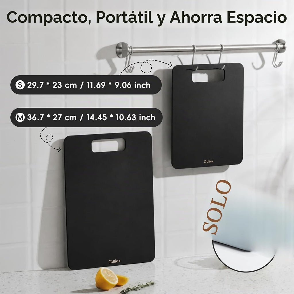 Culiex Juego de 2 tablas de cortar de fibra de madera, aptas para l...