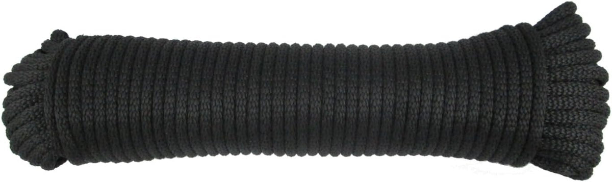 Cuerda de poliéster Dacron negra de 3\/16 pulgadas, 100 pies, trenz...