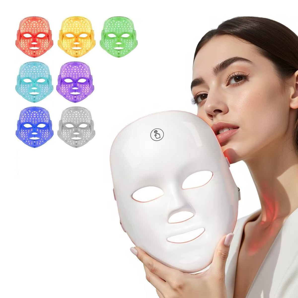 TOYHIS Máscara facial LED terapia de luz, máscara de terapia de luz...