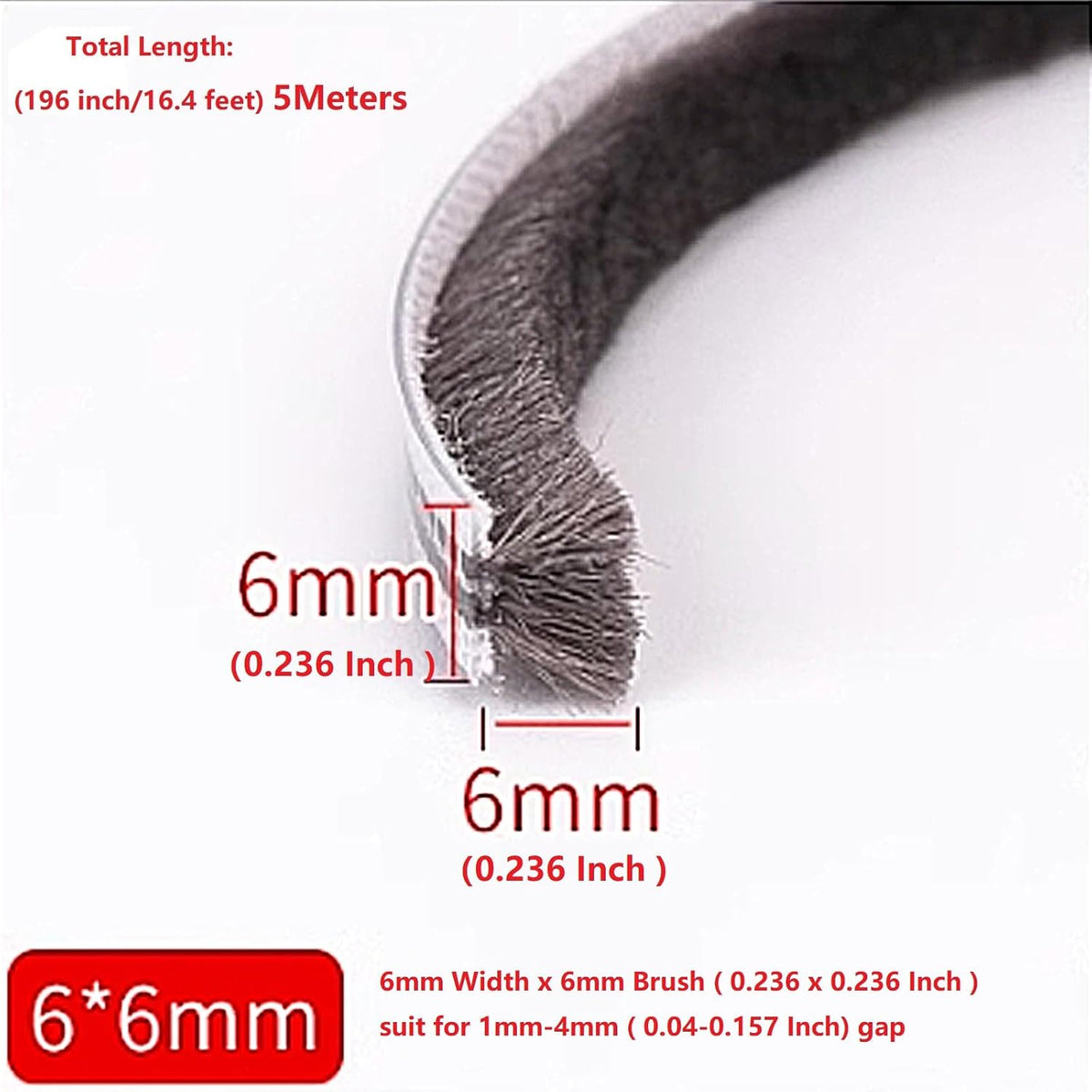 Soezy 16 pies (5m) 498 cm Cinta para ventanas y puertas corredizas,...