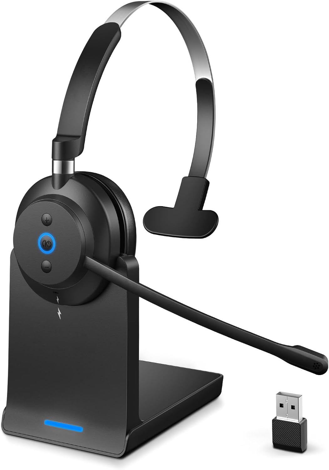 Auriculares inalámbricos de un solo oído con micrófono, Bluetooth y...
