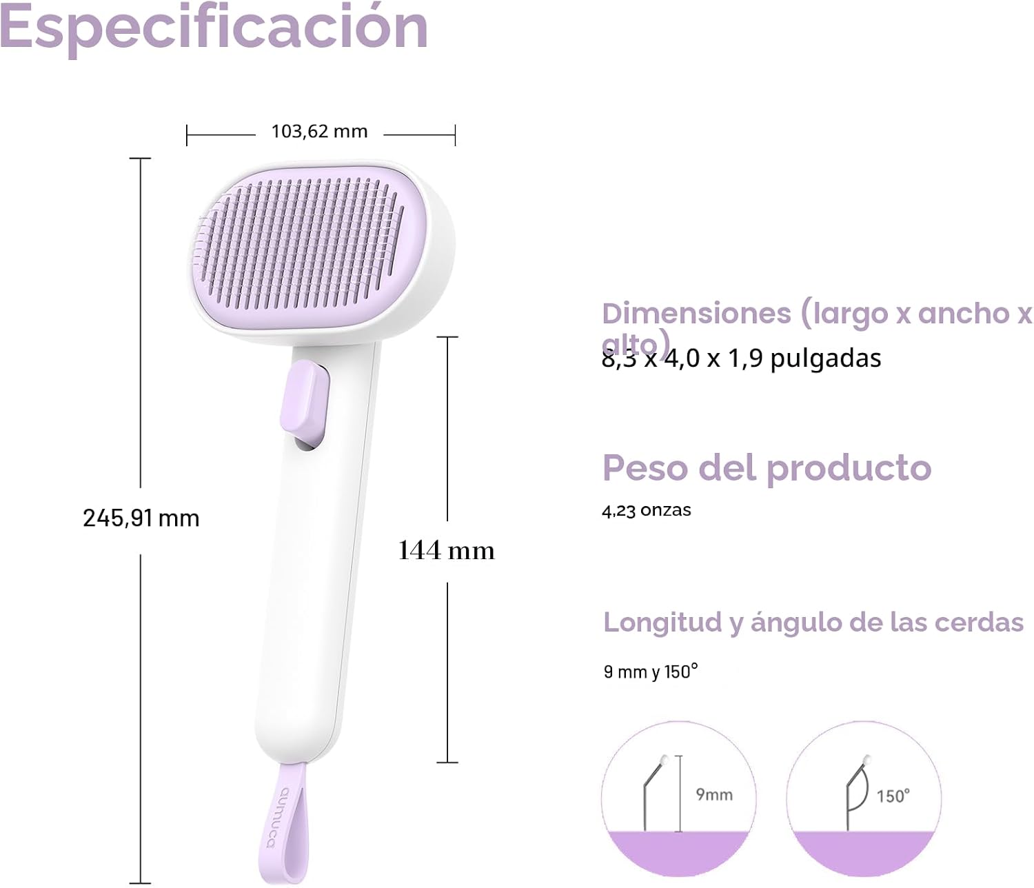 aumuca Cepillo de Aseo para Gatos y Perros para Muda de Pelo, Elimi...