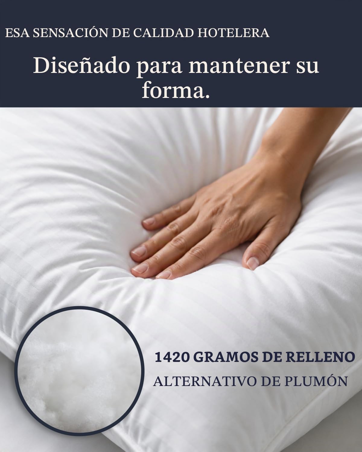 Beckham Hotel Collection Juego de 2 almohadas de cama tamaño King,...