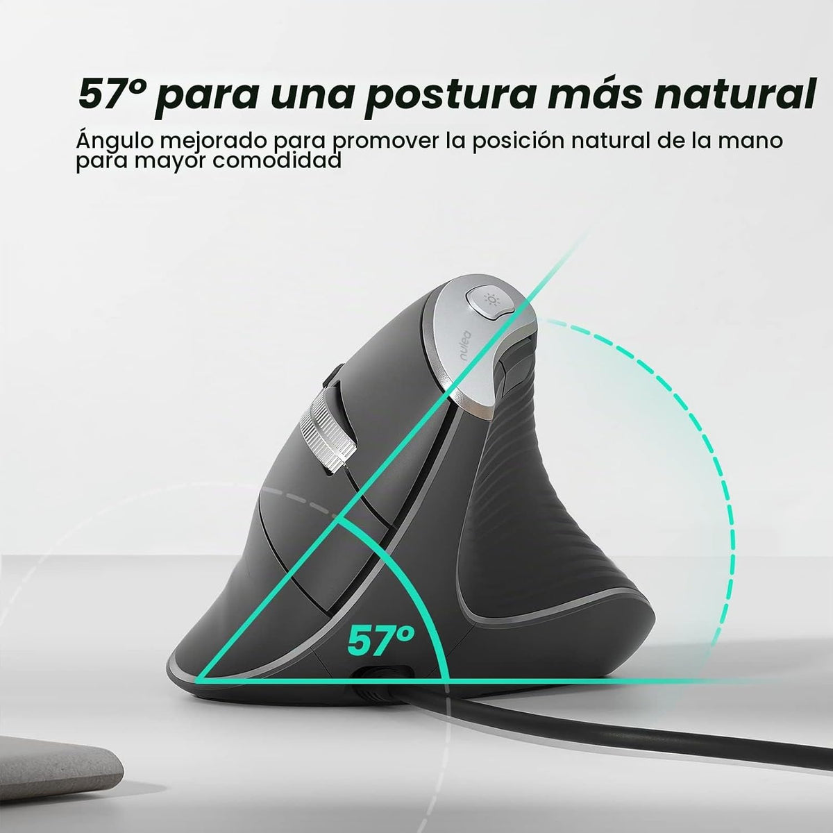 Nulea M504 Ratón Vertical con Cable, Ratón Óptico Ergonómico USB co...