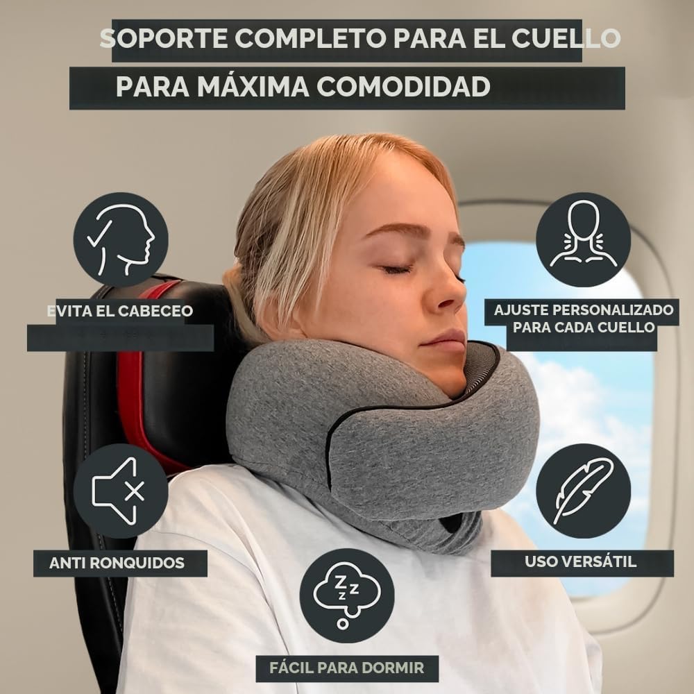 FlyHugz® Almohada de viaje para el cuello | Almohada cervical de es...