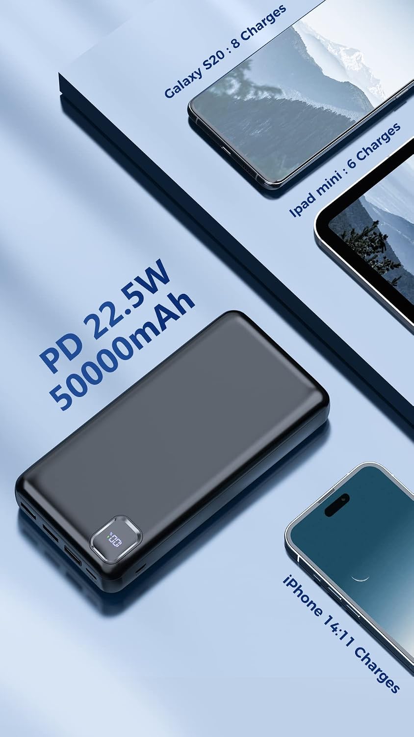 Eliegntist banco portátil del poder del cargador 50000mAh, carga rá...