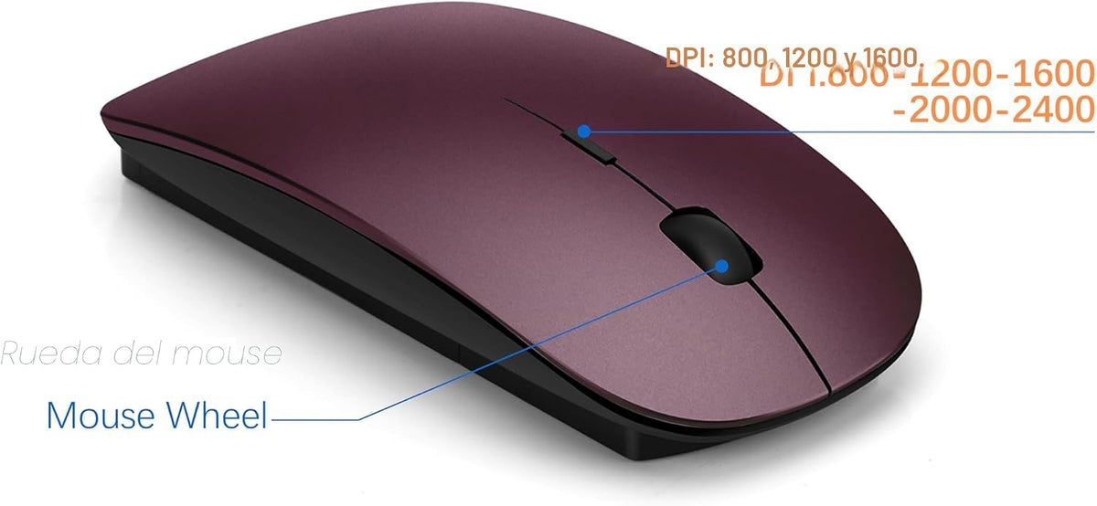 Combo de teclado y mouse inalámbricos ultra delgado, TopMate - Vino...
