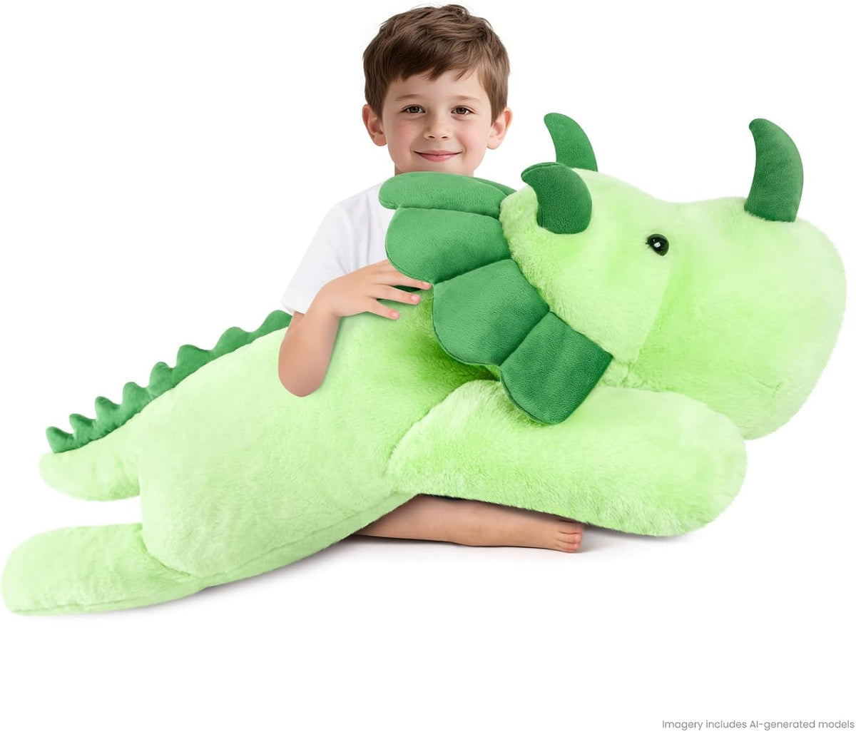 SuzziPals Triceratops de peluche gigante de 43 pulgadas, animal de...