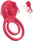 Anillo vibrador para el pene con estimulador de clítoris rosa, vibr...