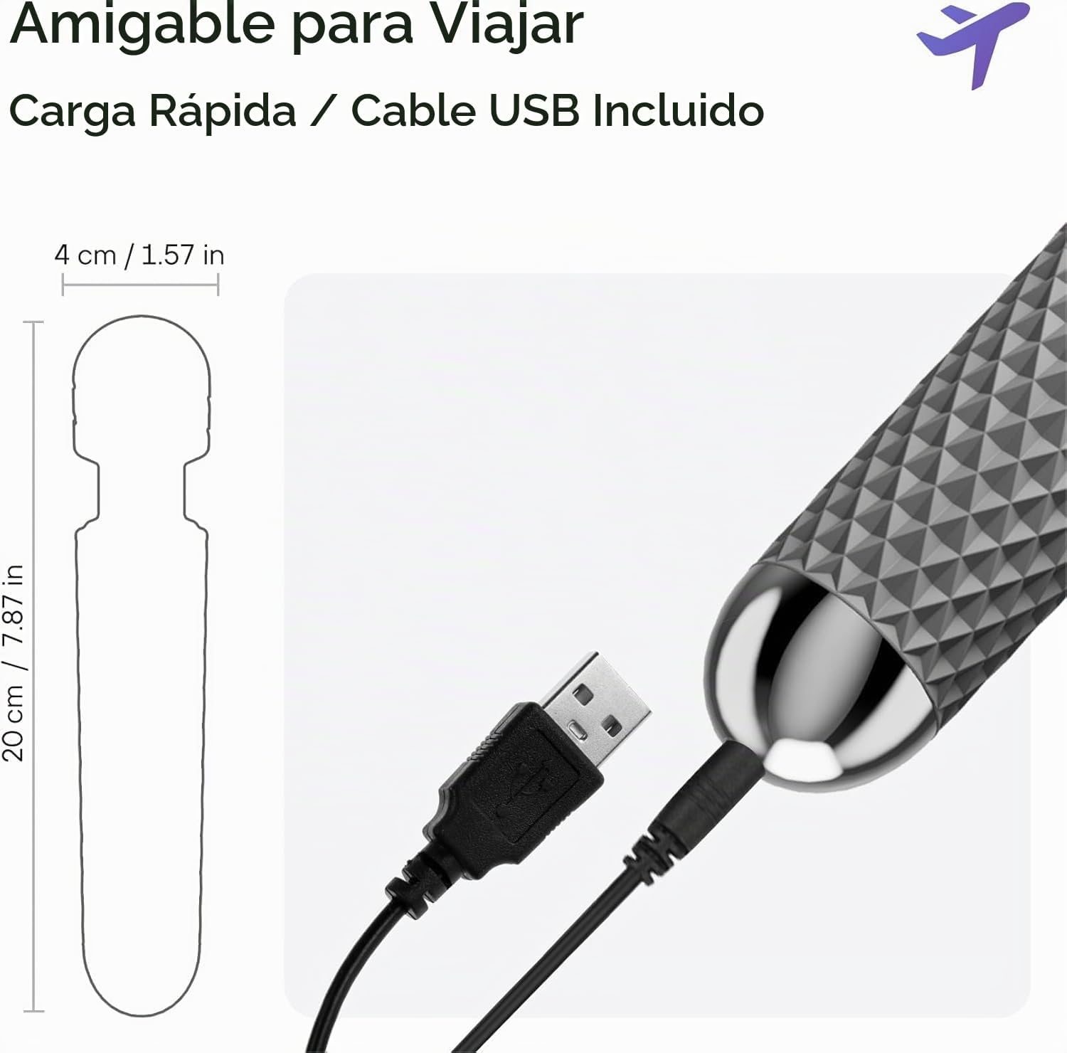 Bed Geek - Masajeador de varita personal inalámbrico de mano \u2013...