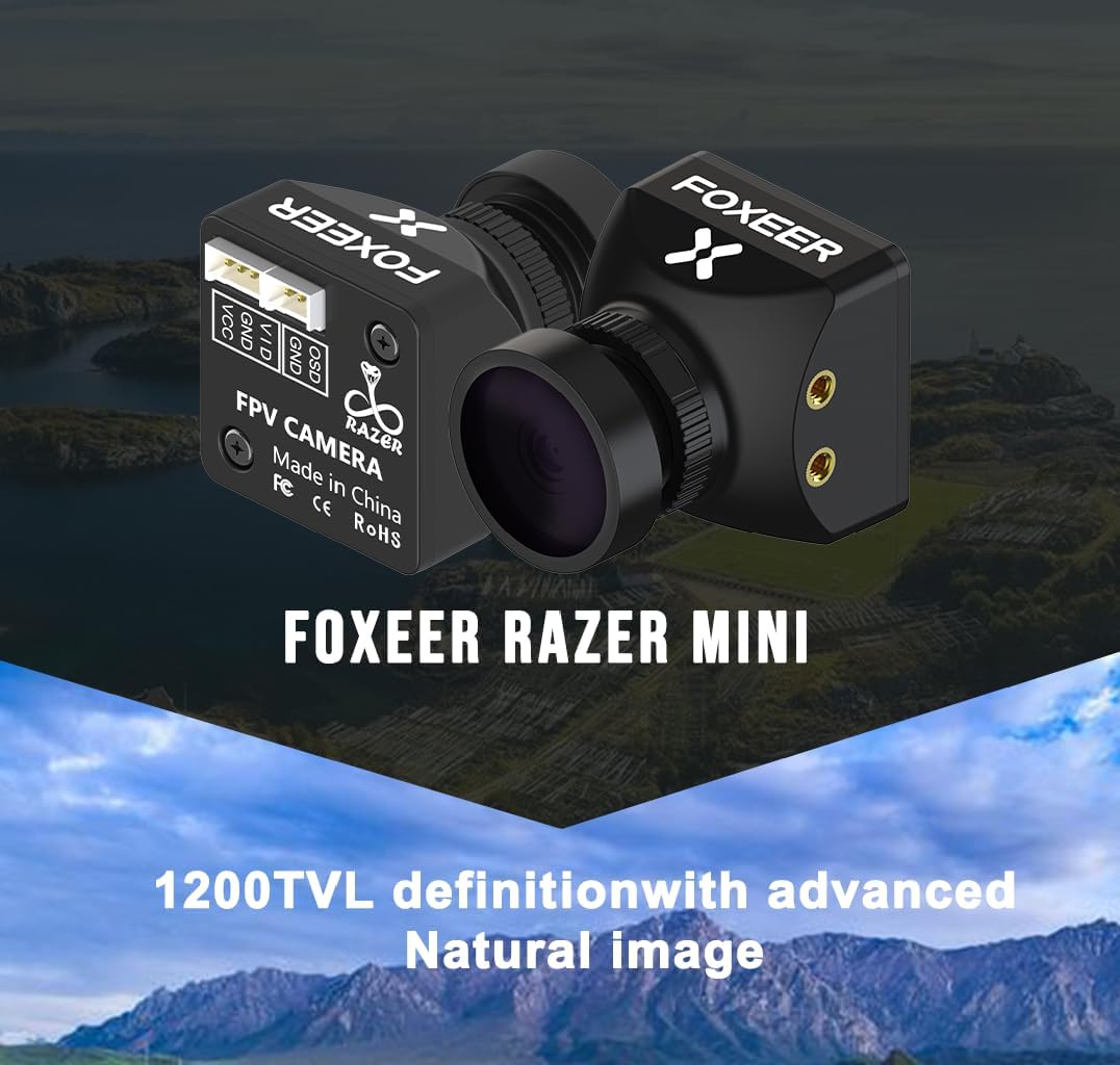 FOXEER Cámara FPV Razer Mini 1200TVL 1\/3" Sensor CMOS Lente de...