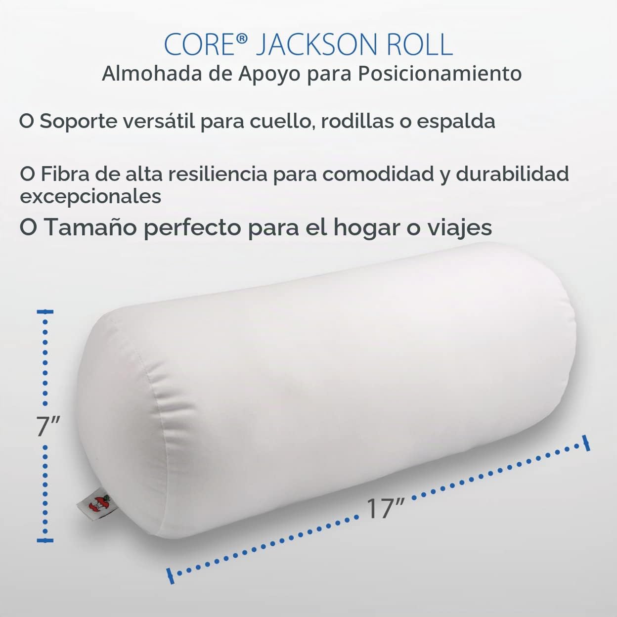 Core Jackson Roll Bolster Almohada para cuello, espalda, rodilla y...