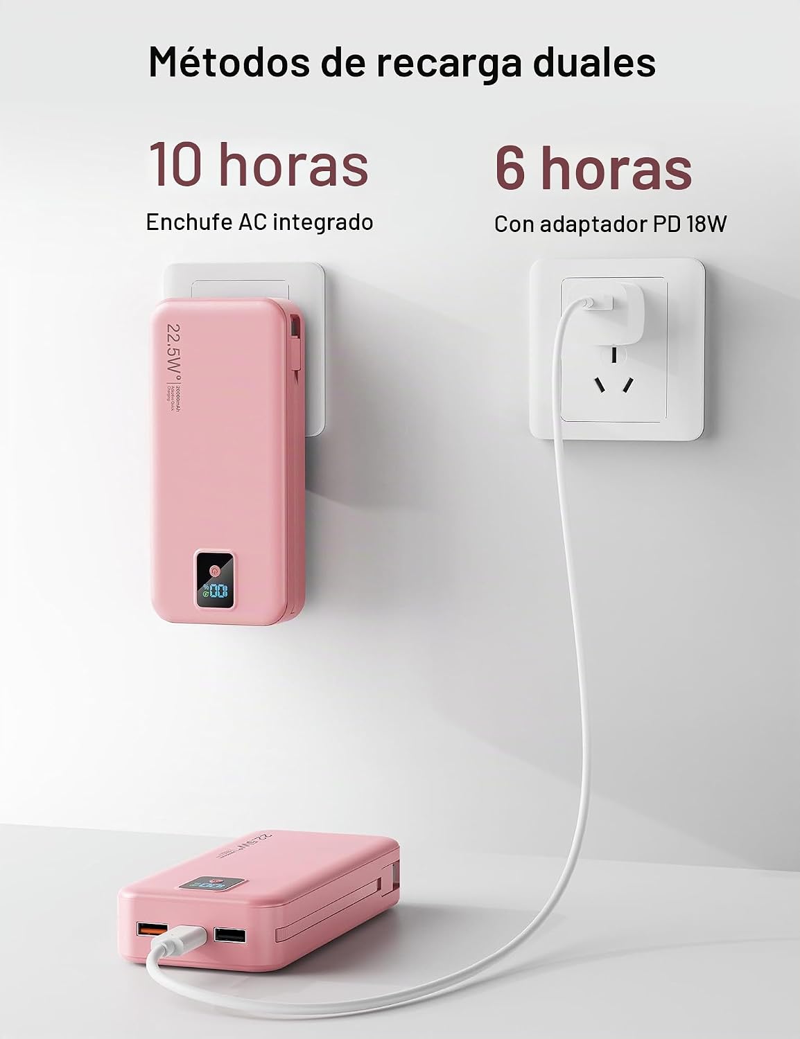 Cargador portátil, 20000 mAh 22.5 W, cargador de batería de carga r...