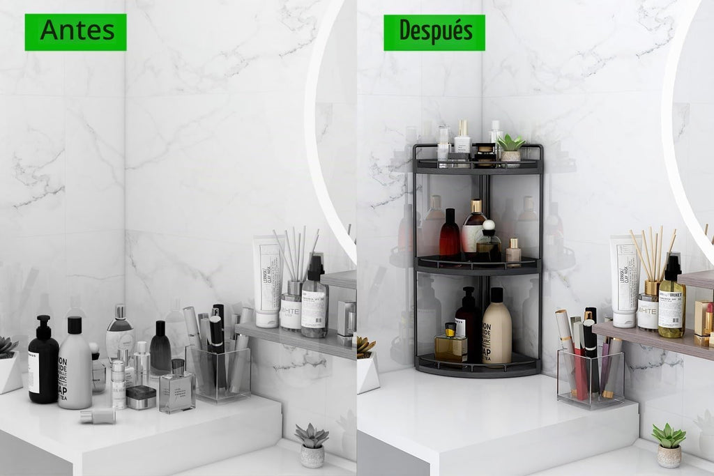 Dorhors Organizador de baño esquinero de 3 niveles para almacenamie...