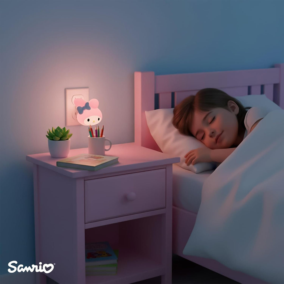 Ukonic Sanrio My Melody Face - Luz nocturna enchufable, luz LED par...