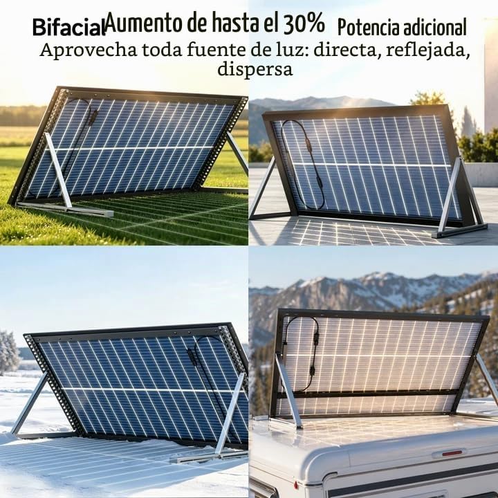 EtnalSolar 100W 18BB biacial 25.6% de alta eficiencia 2PCS panel so...