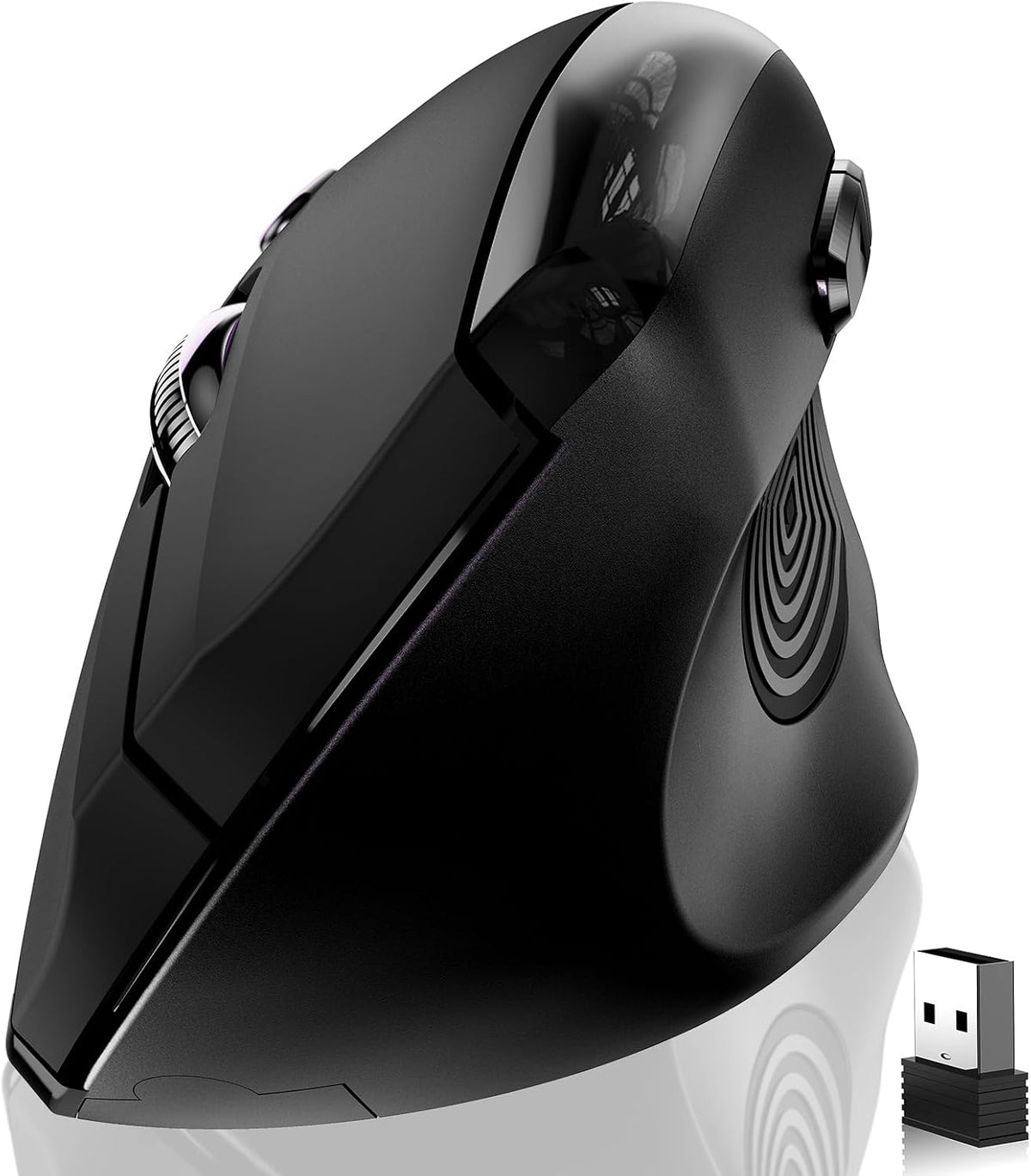Memzuoix - Ratón inalámbrico ergonómico, 2.4G óptico sin cables, 80...