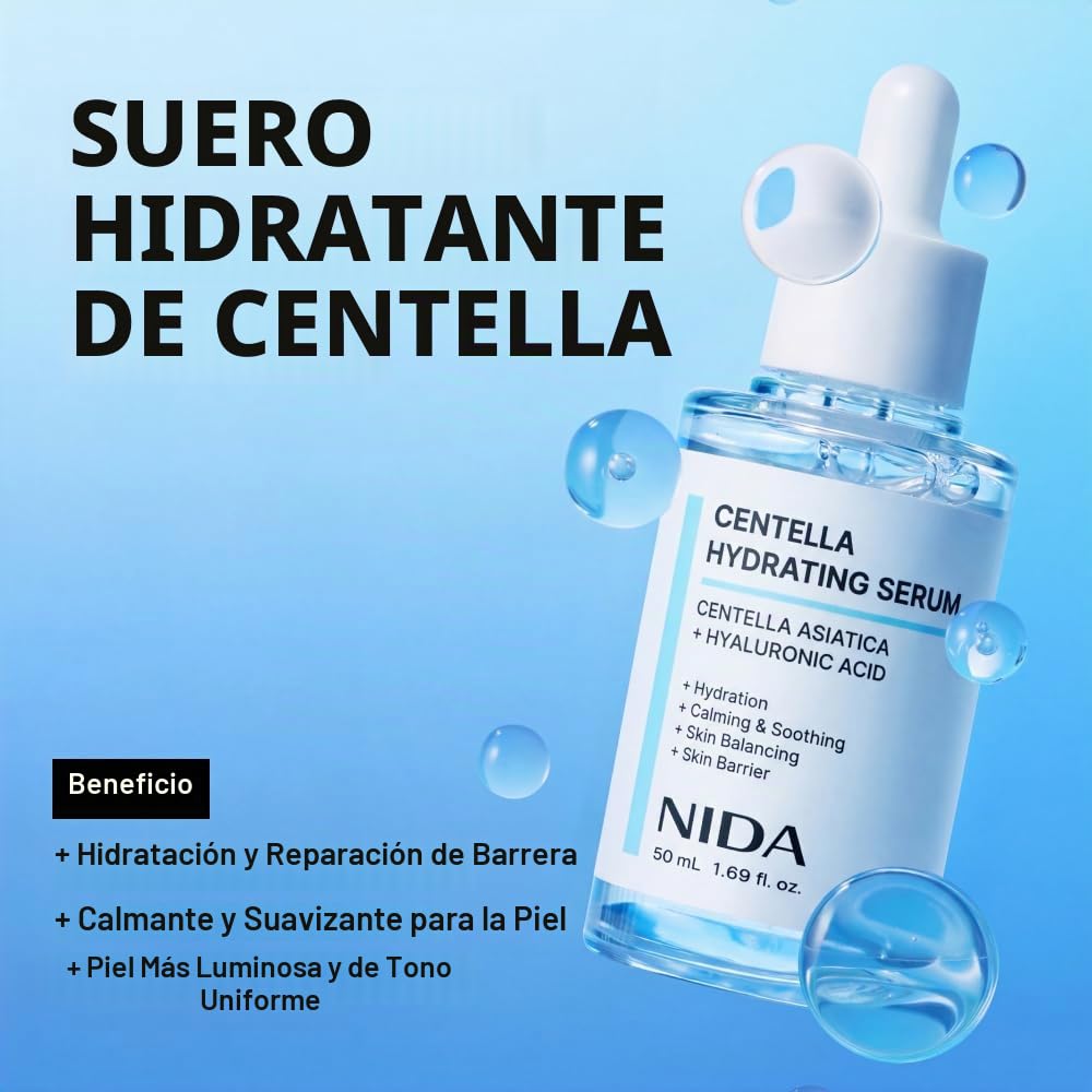 NIDA Centella - Suero hidratante | Centella Asiatica, ácido hialuró...