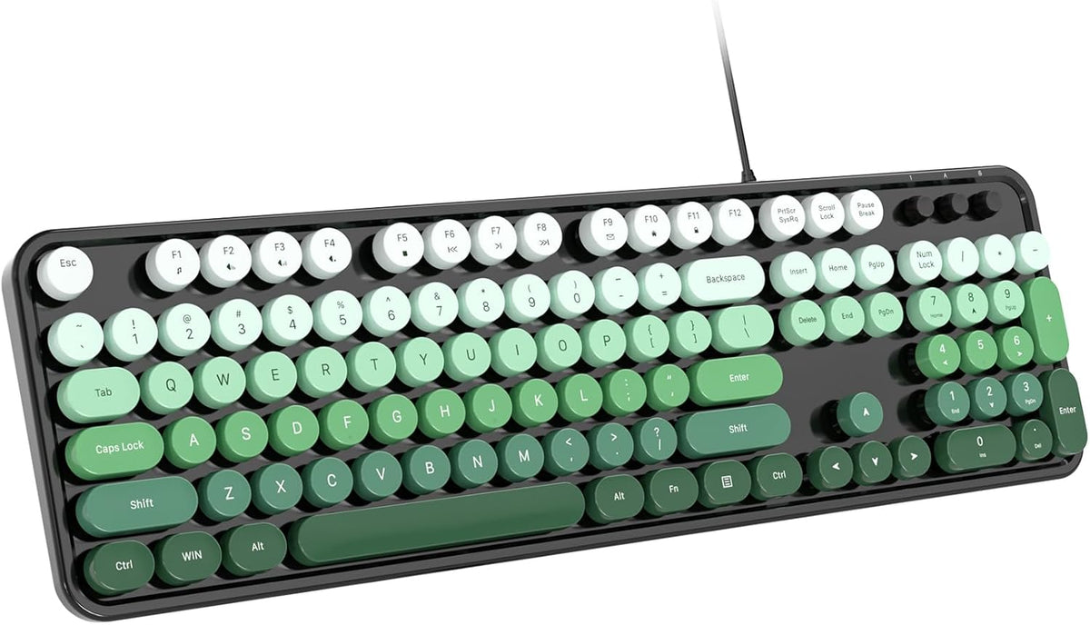 Dliter - Teclado con cable, 104 teclas de máquina de escribir de ta...